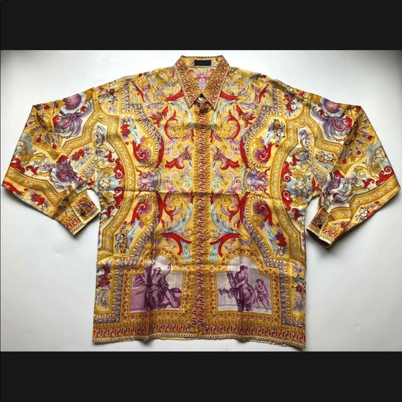GIANNI VERSACE VINTAGE '93 SILK Spellbook PRINTED SHIRT BAROQUE ATELIER MYTHS - Picture 4 of 12